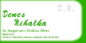 denes mihalka business card